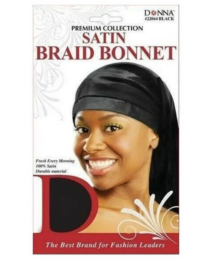 DONNA Braid Bonnet Black