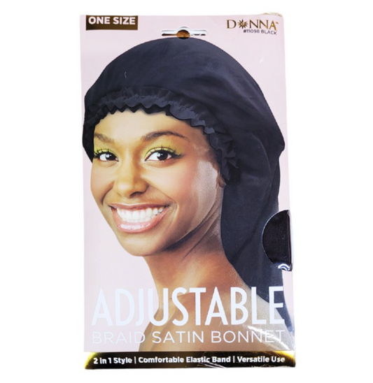 DONNA Braid Bonnet Black Adjust