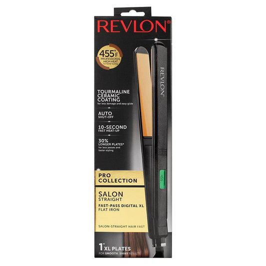 Revlon Straightening & Curling Ceramic Flat Iron, 1" Extra Long