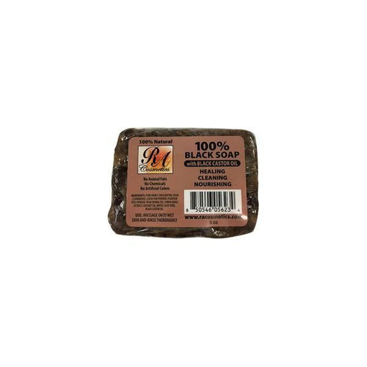 RA 100% Black Soap with Black Castor Oil 5oz.