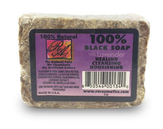 RA 100% Black Soap with Lavender 5oz.